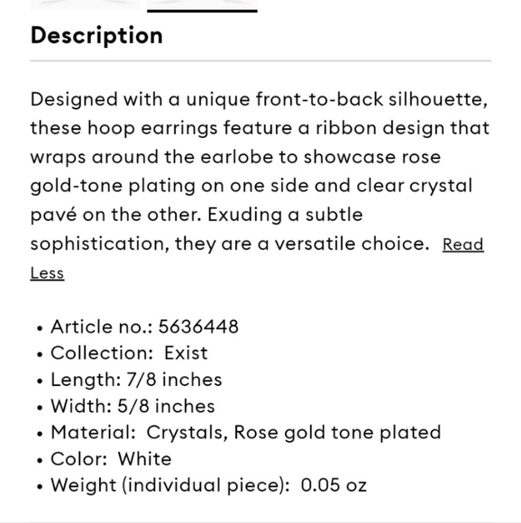NWT Swarovski Pavé Elegant Hoop Earrings - Picture 3 of 3